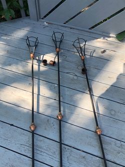 Wrought iron Tiki Torches