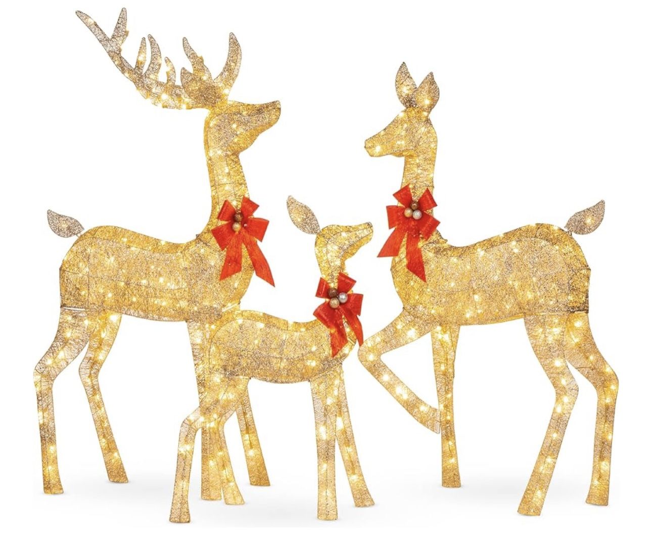 Large set 5ft Outdoor Yard Christmas Decoration With lights, Stakes & Zip Ties. Still Inbox… Never Used.