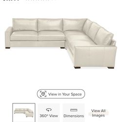 Room&Board Off White Leather Sectional For Sale!