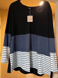 Bloomchic Color Block Long Sleeve Top