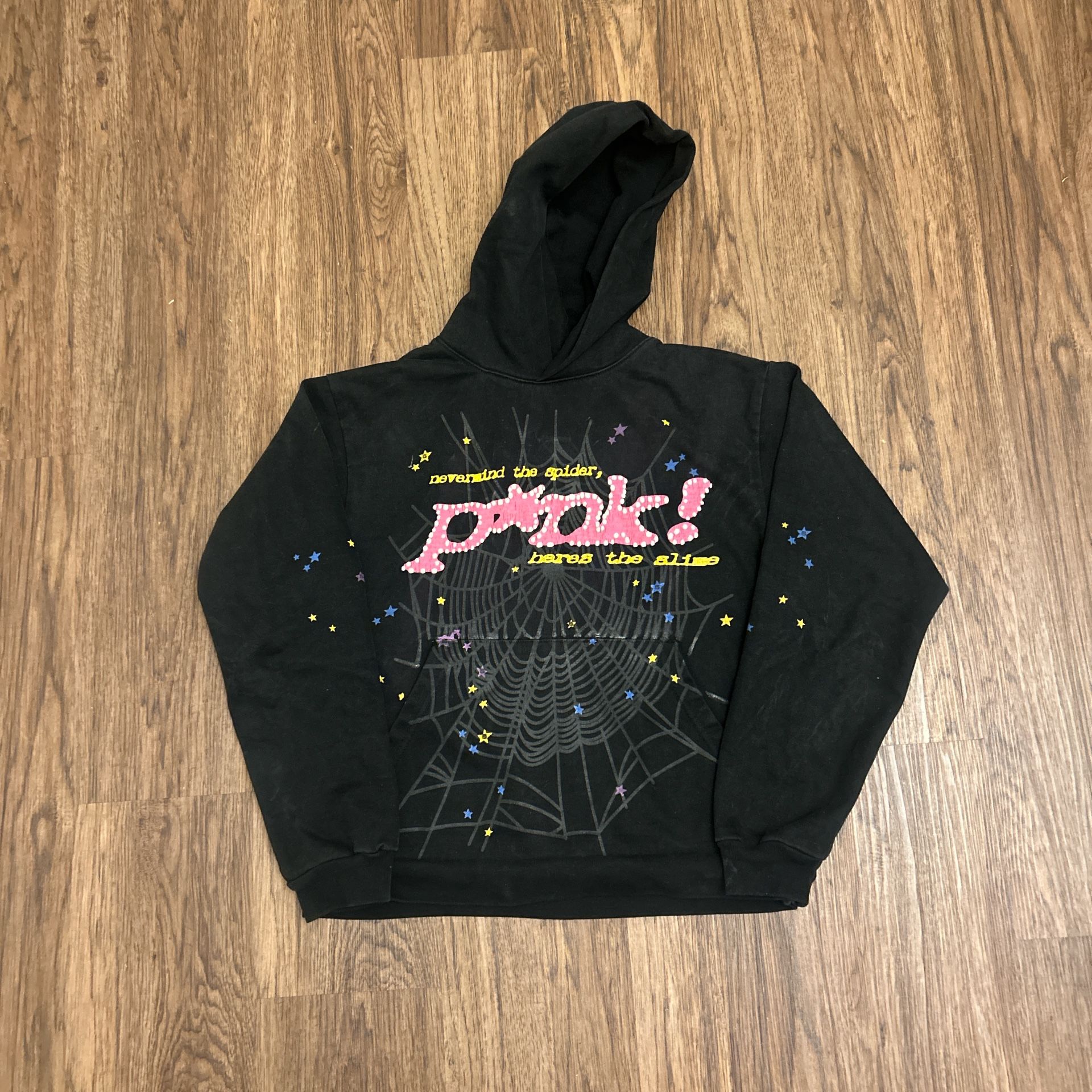 Sp5der P*nk pink punk black hoodie