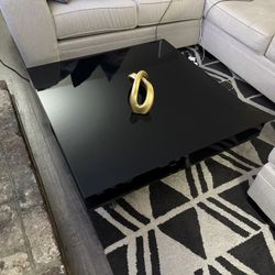 Modern black square coffee table