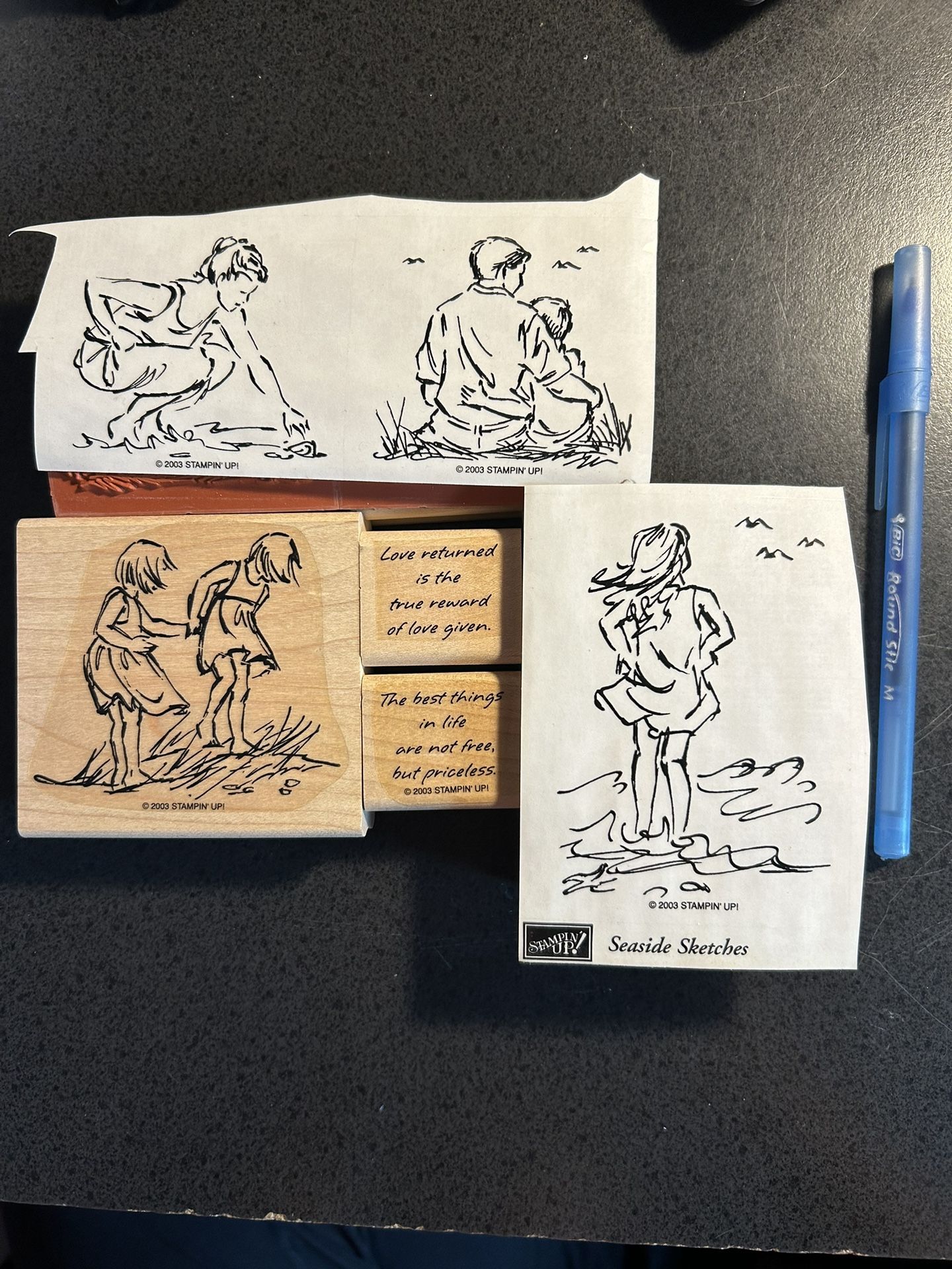 Stampin Up Wood & Rubber 6 Pc Stamp Set