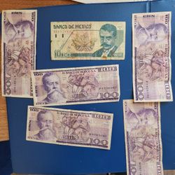 Antique Collectible Mexico Bills 