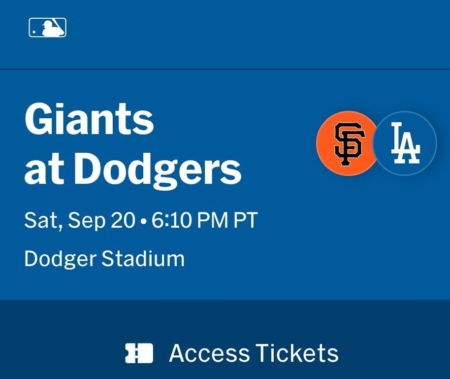 Dodgers Vs Giants.  09-20-25