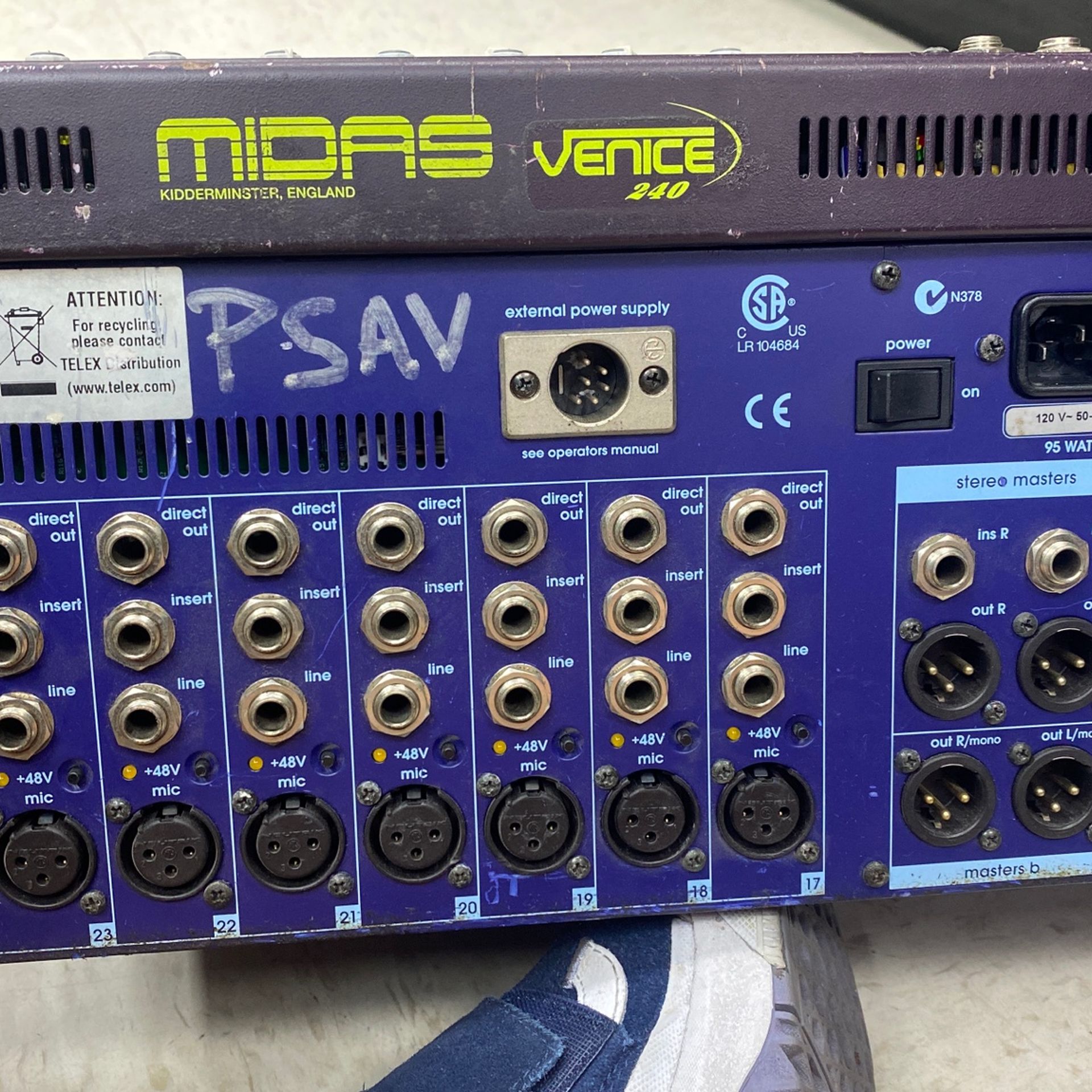 Midas Venice 240 24 Channel/38 Input Anaolg Moxer for Sale in