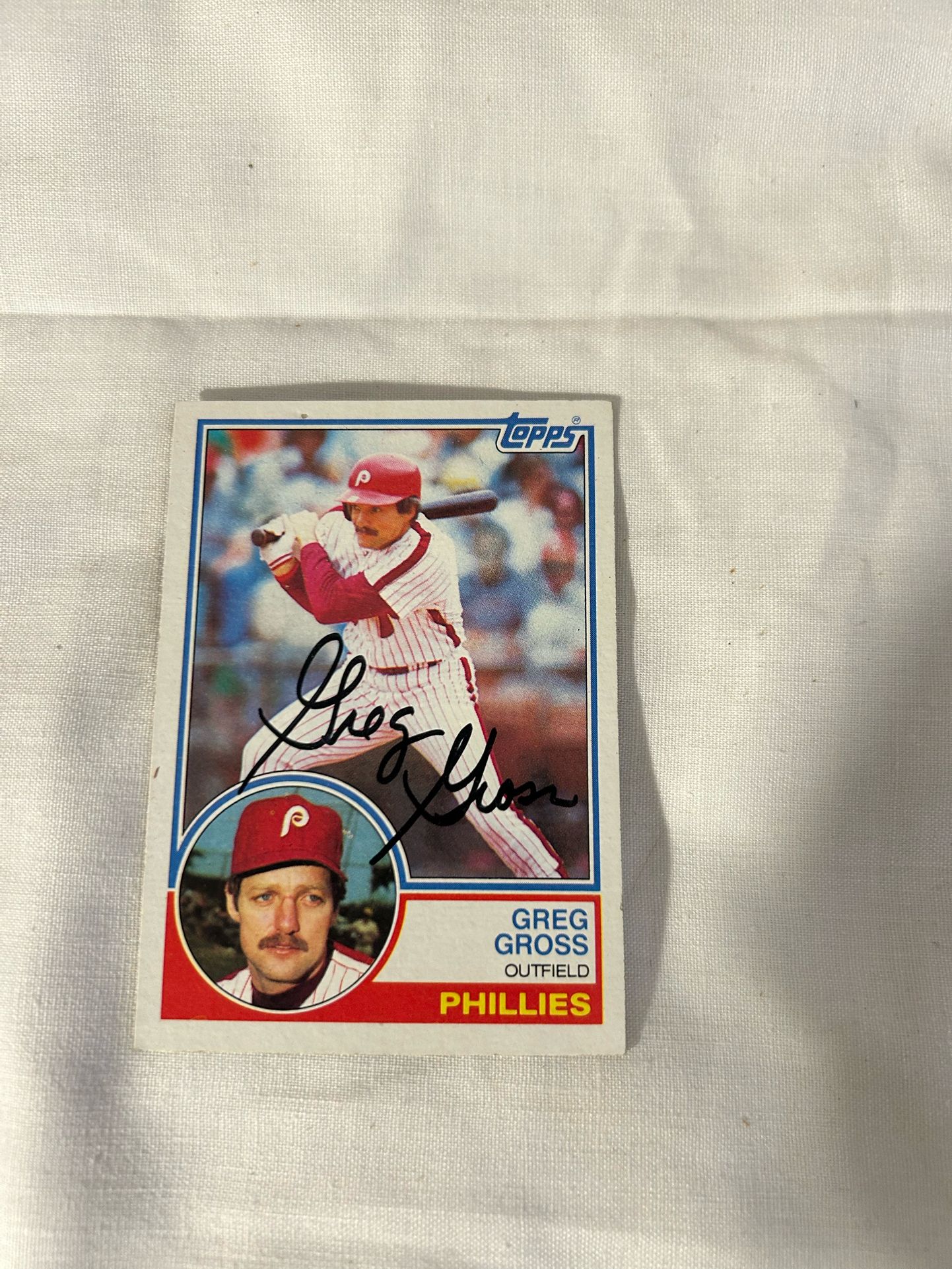 1983 Topps Greg Gross Signed Baseball Card