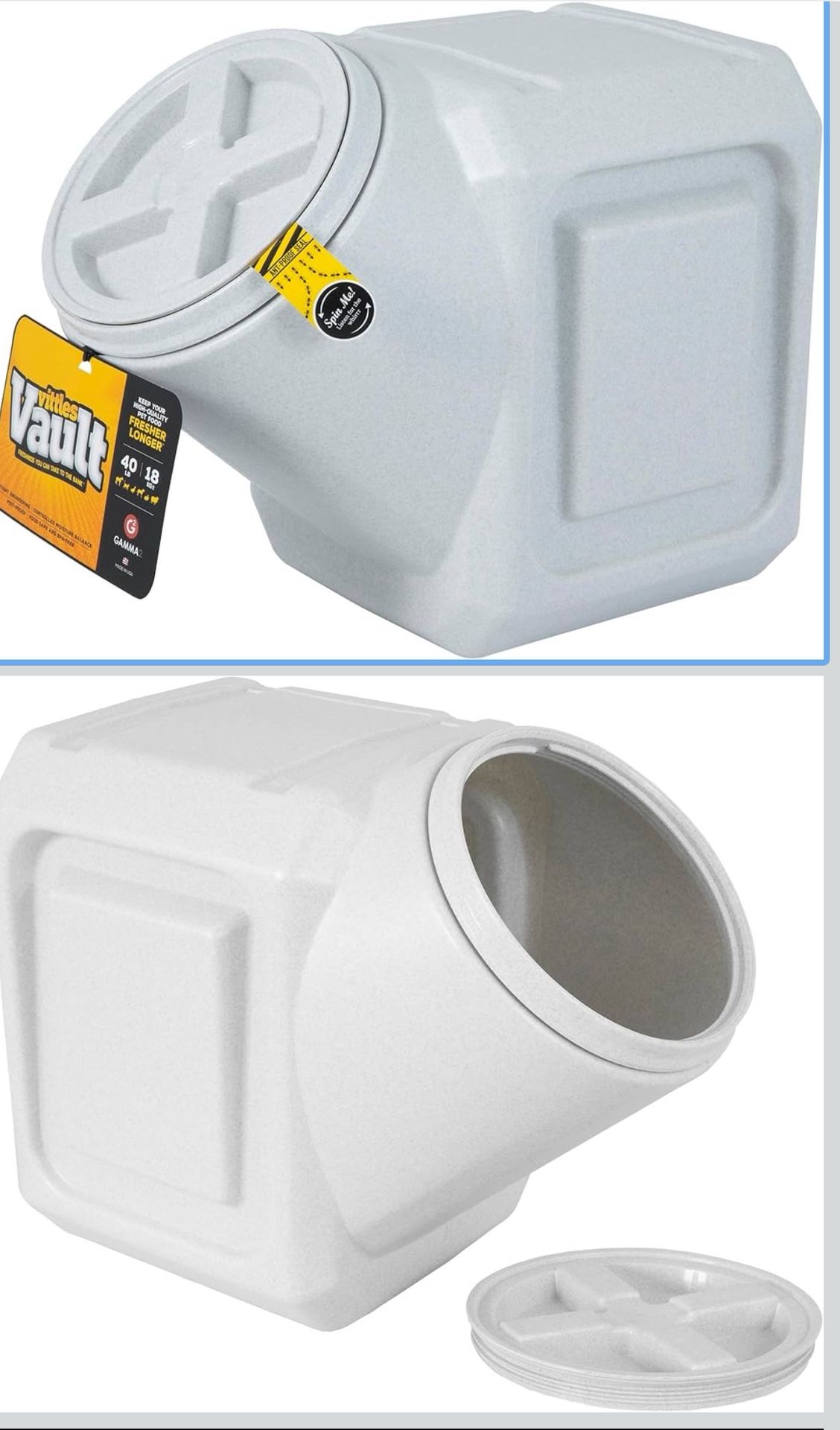 Stackable pet food lid container