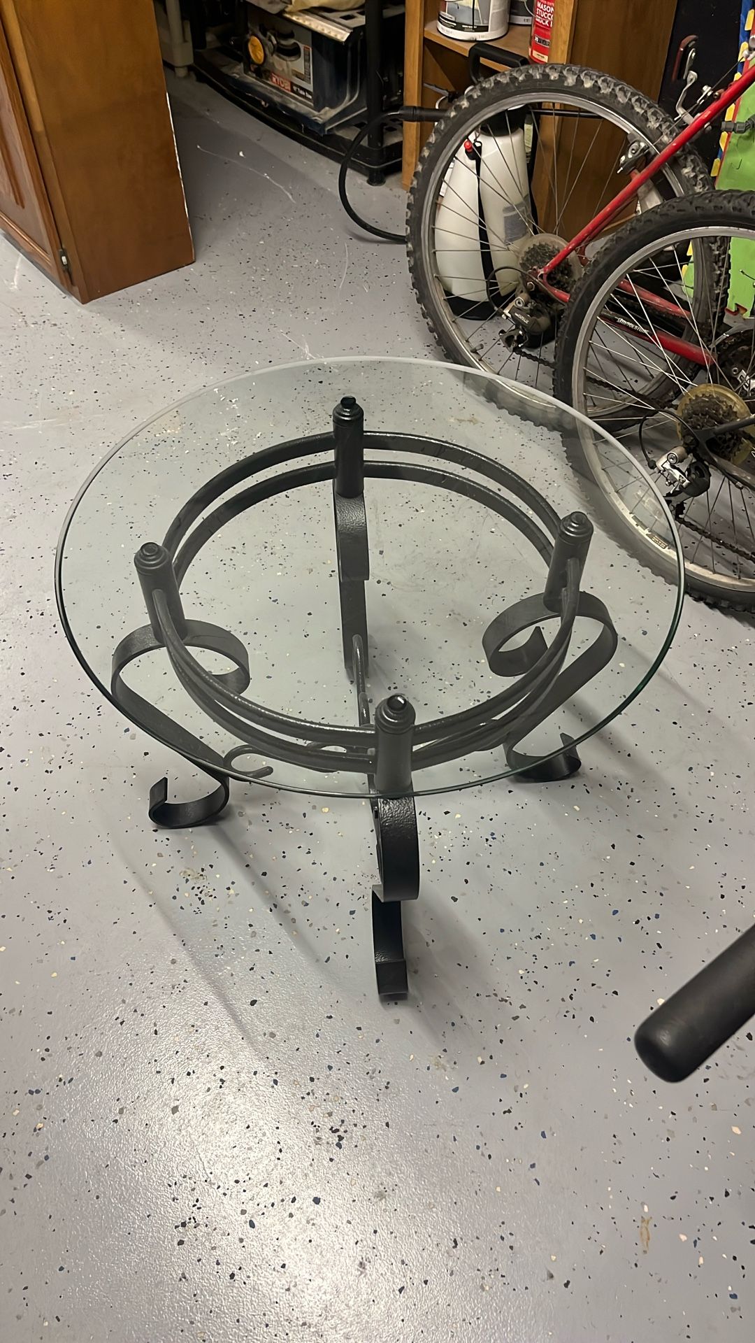 Glass Round End Table