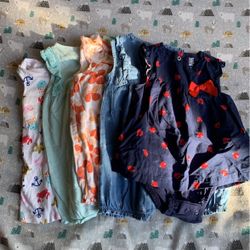 Baby Girl Summer 12M Clothes Cute Toddler Gerber Carter’s Bundle Clean Lot