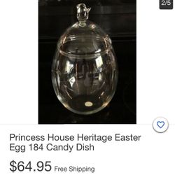 Princess House  Candy Holders Set Of 3