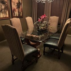 Glass Table, Chairs And Buffet Tables  