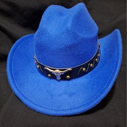 Western Cowboy  Hat  Blue New 