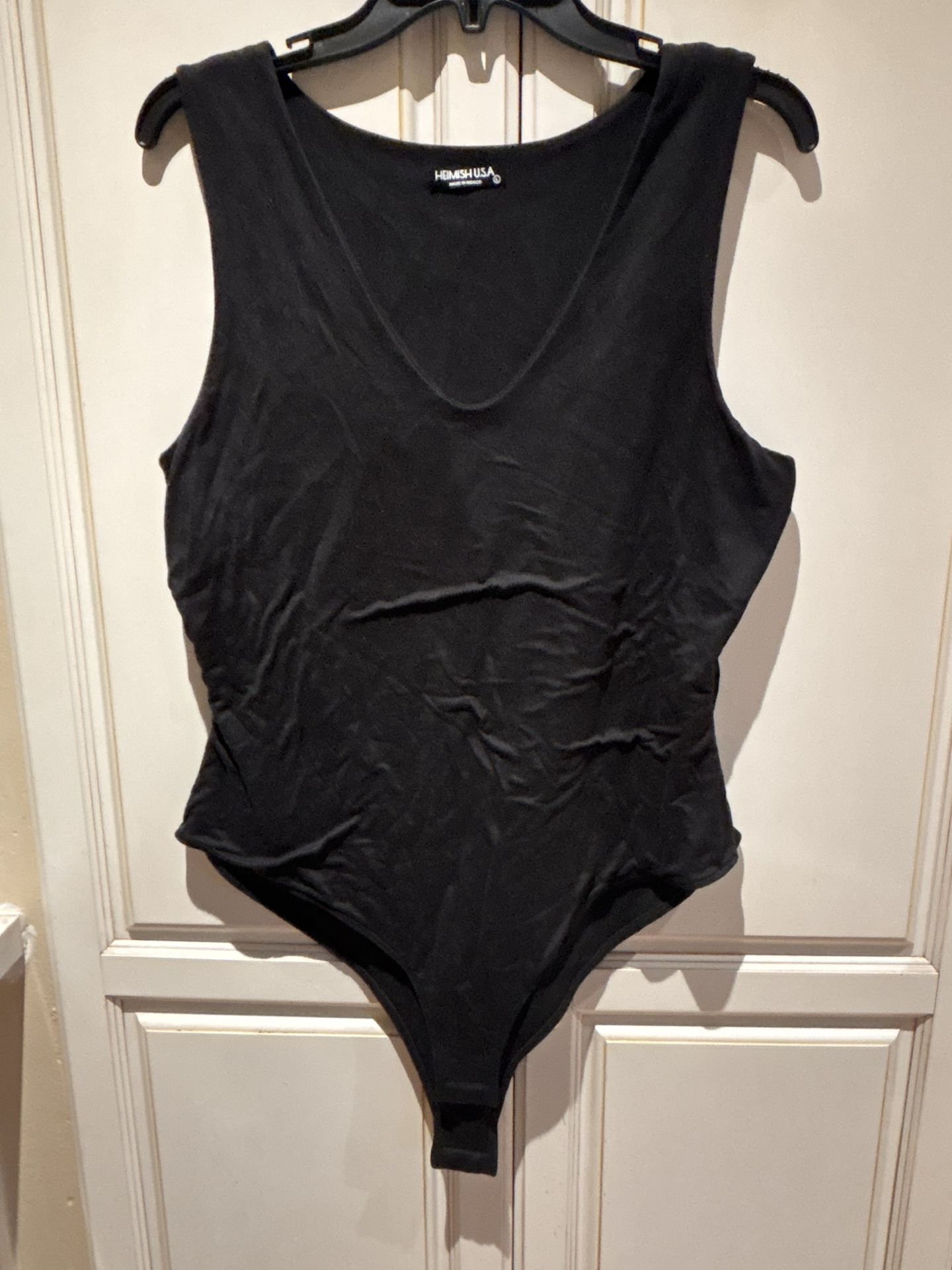 HEIMISH USA Black Shapewear Bodysuit says Size L, but fits more like 1X