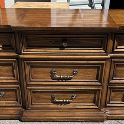 antique 9 drawers large dresser solid wood brown high quality L74”*D20”*H32”(address in description)