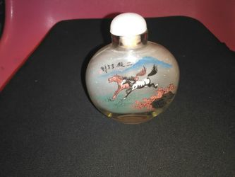 Antique China snuff reverse painting bottle. (Rare)