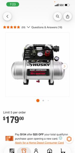 2 Gal. 125 PSI 1 HP Silent Oil Free Electric Air Compressor Questions & Answers