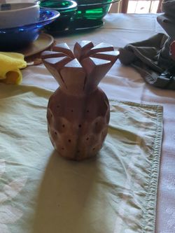 Monkey Pod Wood Pineapple Toothpick Holder