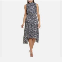 Floral Sleeveless High-Low Midi Dress