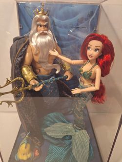 Disney Little Mermaid Fairytale Designer Ariel King Triton Limited Edition Doll Set