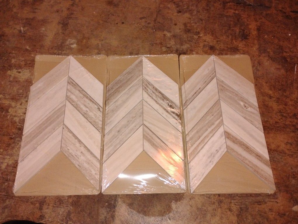 Golden Valley Chevron Honed Marble Mosaic Tile