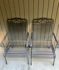 Vintage metal outdoor rocking chairs