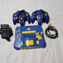 N64 console Custom painted blue and yellow Nintendo 64