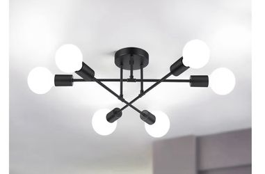 Modern Sputnik Chandelier 6-Light Industrial Ceiling Lights（No bulbs)