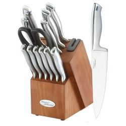 Brand new in box. Knife Block Set, KYA26 Knife Set with Block, 14 Pieces Stainless Steel Chef Kitchen Knives with Built-in Sharpener
