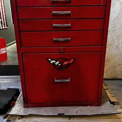 Mactool filing cabinet vintage 5 drawer red