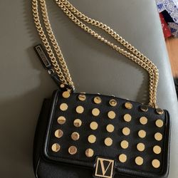 Victorias Secret Black And Gold Handbag