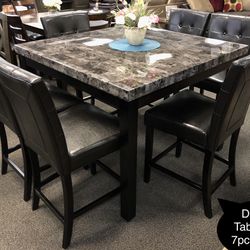 New Solid Dining Table Set 7pcs 
