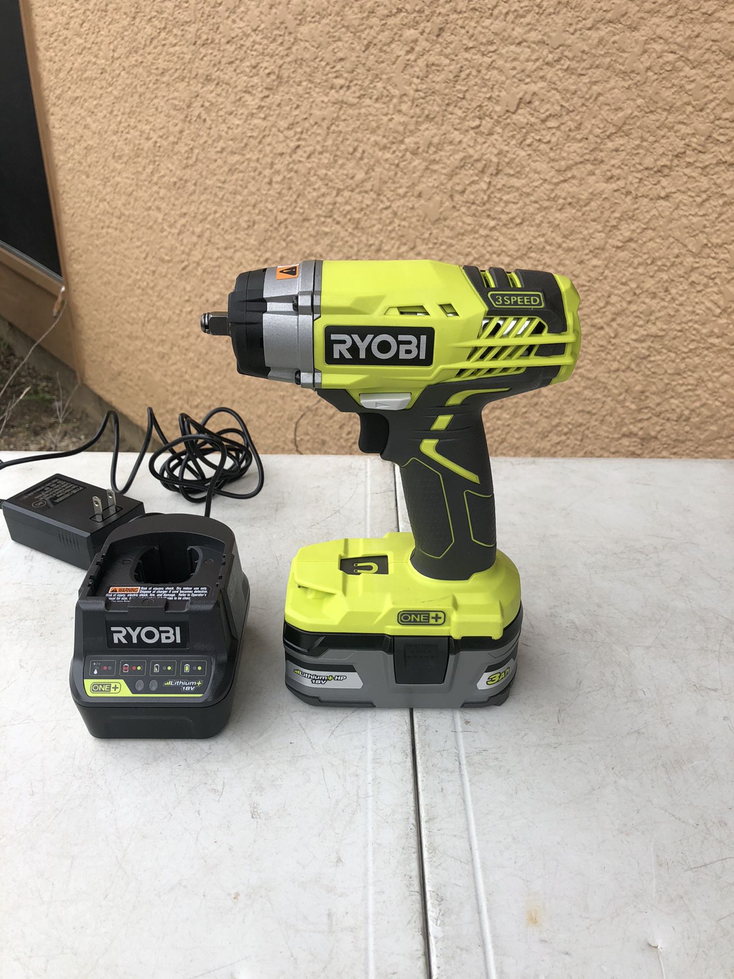 Ryobi 18volts 3/8 impact drill 3 speed New with battery 3.0 an charged $135