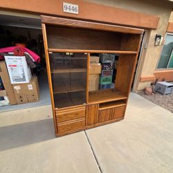 Solid oak entertainment center