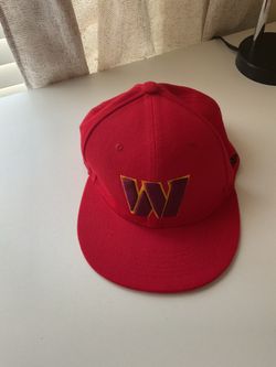 Red Washington Football Team New Era cap with purple and yellow 'W' logo #NFL #football