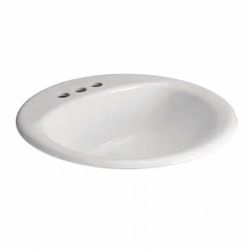 White Oval Drop-In Bathroom Sink