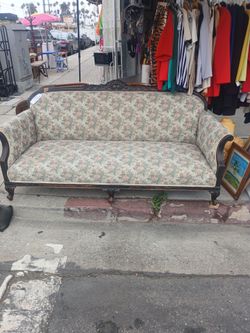 antique-style floral sofa