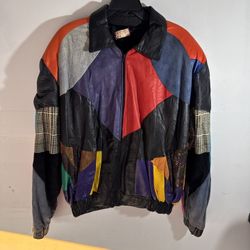 🔥 Anne M. Towers Patchwork Leather Jacket – Vintage 80s/90s – RARE