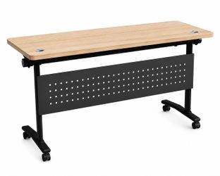 NEW Flip Top Training Table with Wheels – Light Oak Finish