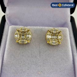 Diamond Earrings In 10k Gold