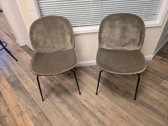 Olive Green Velvet Chairs