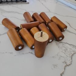 5.5 Inch Walnut Wood Legs Set Of 12 Great For Sida Or Beds