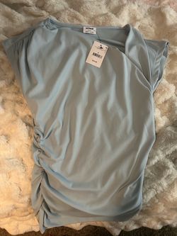 Cotton On Light Blue Ruched Top Size S
