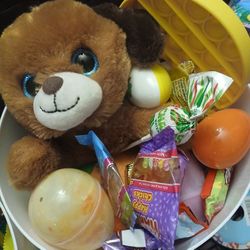 Easter Basket With Plush And Lots Of Candy