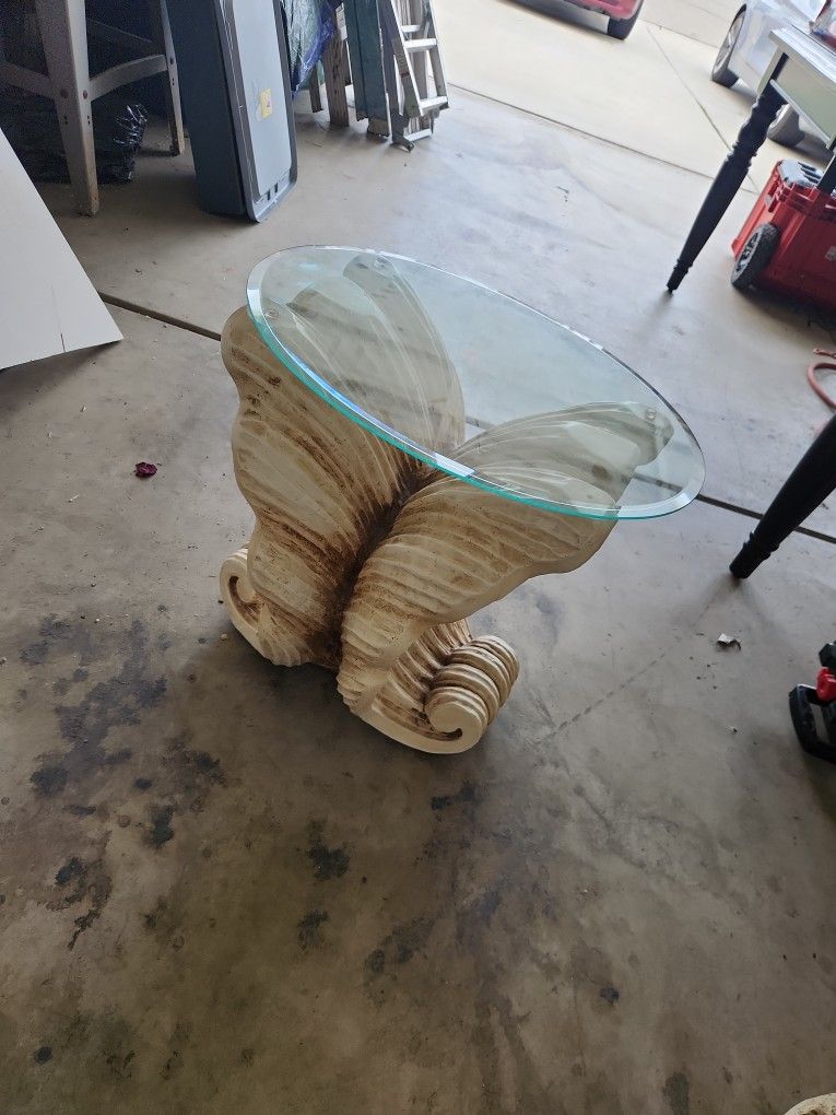 Decorated Glass End Tables 