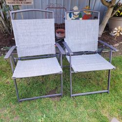 Pair of Stylewell folding outdoor chairs 
225 pound capacity 
Grey