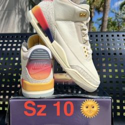 Jordan 3 Balvin Sunset Sz 10 SNKRS New Nigel Brick
