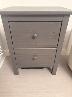 Set Of Two Gray Nightstands 