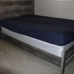Gray/Grey Wood Full Bed frame