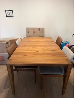 West Elm expandable table + 2 chairs